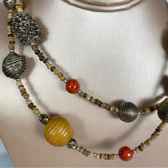 Premier Designs Necklace Multicolored Beads Long Or Double Strand Boho - Picture 3 of 5